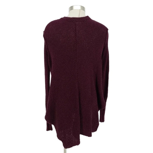 Free People Oversized Sweater Cardigan Purple Long Sleeve Snap Button - Picture 4 of 7